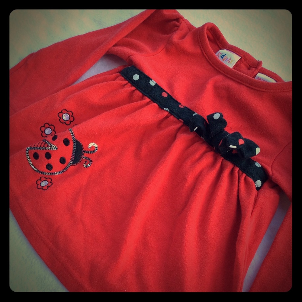 Kidgets Red Ladybug Top, Long Sleeve, 18m